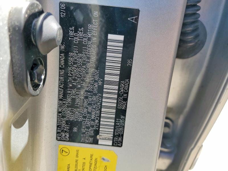 52970156 :رقم المزاد ، 2T2HK31U87C042279 vin ، 2007 Lexus Rx 350 مزاد بيع