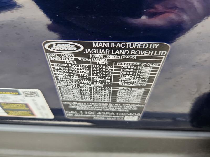 Продажа на аукционе авто 2023 Land Rover Range Rover Sport, vin: SAL119E43PA132409, номер лота: 54233506