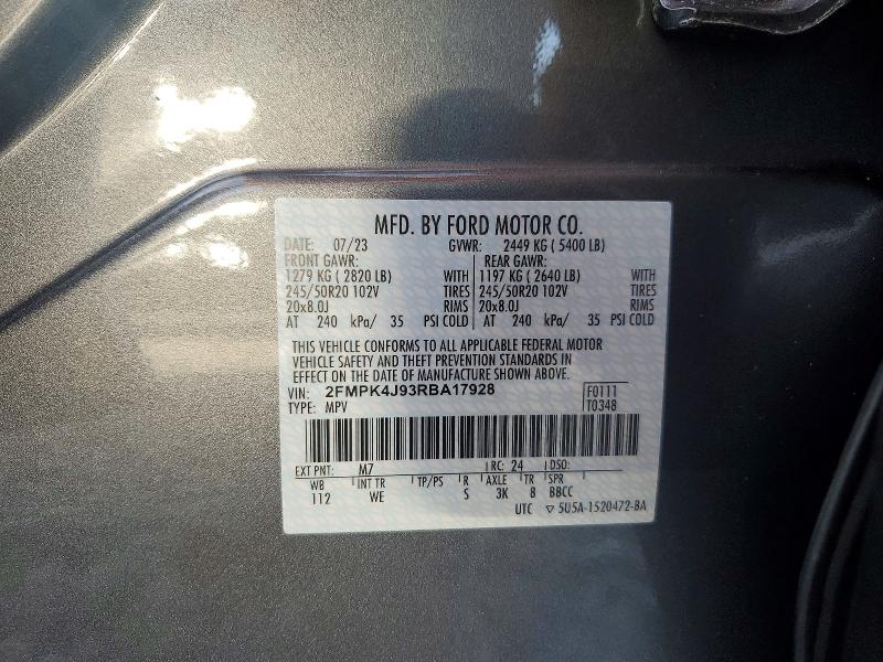 2024 Ford Edge მანქანა იყიდება აუქციონზე, vin: 2FMPK4J93RBA17928, აუქციონის ნომერი: 54864086