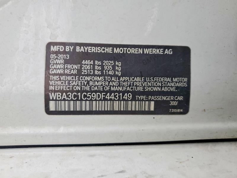 2013 Bmw 328 მანქანა იყიდება აუქციონზე, vin: WBA3C1C59DF443149, აუქციონის ნომერი: 54852626