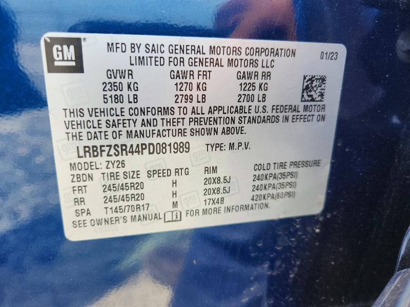 53746936 :رقم المزاد ، LRBFZSR44PD081989 vin ، 2023 Buick Envision مزاد بيع