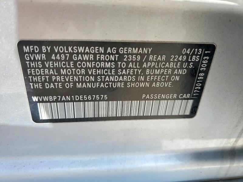 Aukcja sprzedaży 2013 Volkswagen Cc, vin: WVWBP7AN1DE567575, numer aukcji: 52695526