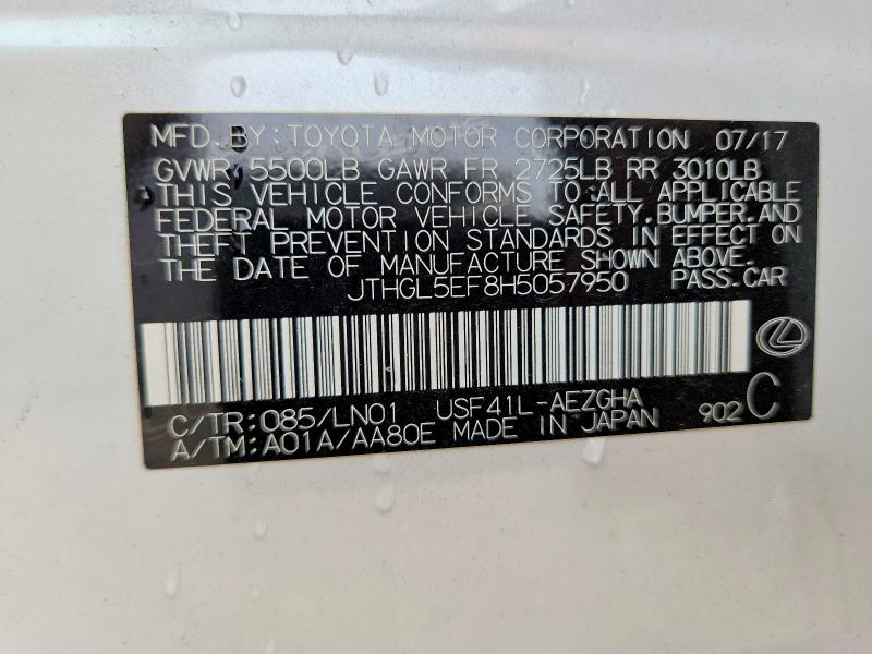 Продажа на аукционе авто 2017 Lexus Ls, vin: JTHGL5EF8H5057950, номер лота: 52953976