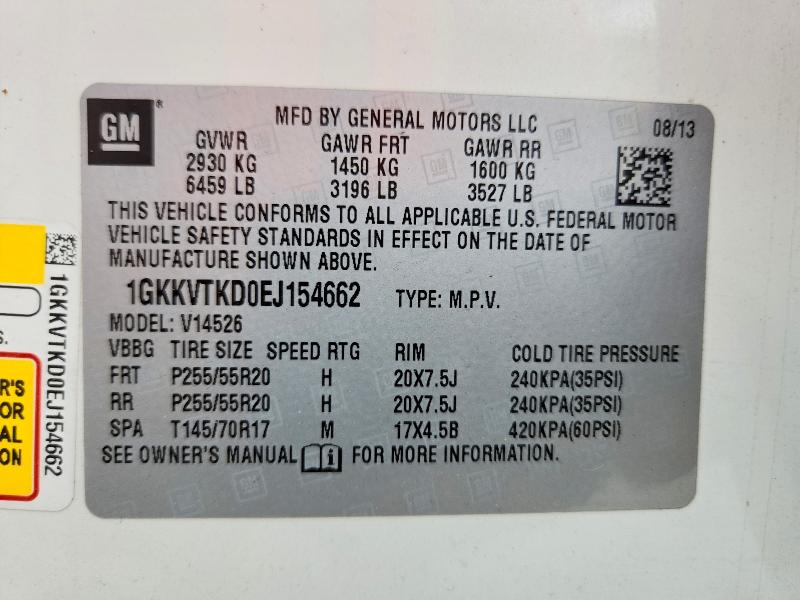 Продажа на аукционе авто 2014 Gmc Acadia, vin: 1GKKVTKD0EJ154662, номер лота: 54632246