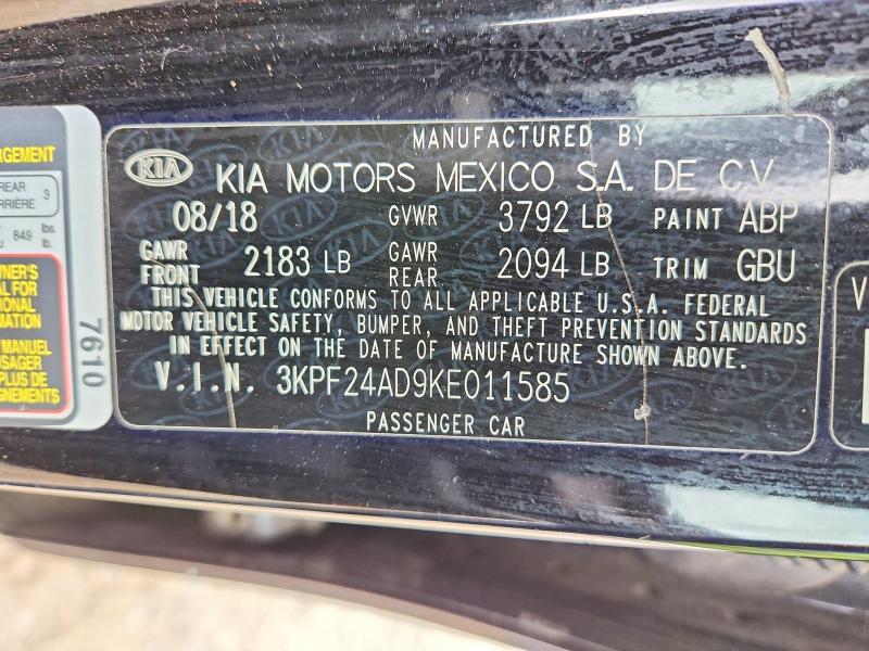 Продажа на аукционе авто 2019 Kia Forte, vin: 3KPF24AD9KE011585, номер лота: 53511966