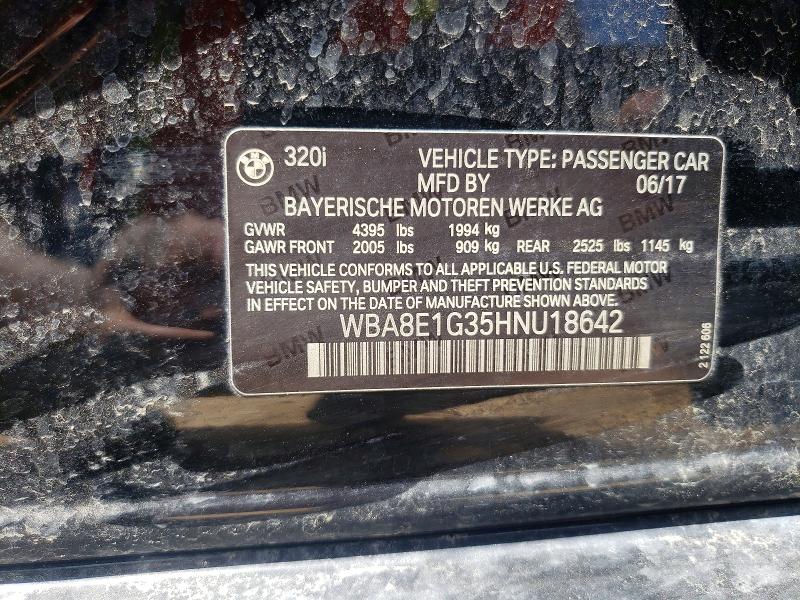 Продаж на аукціоні авто 2017 Bmw 320, vin: WBA8E1G35HNU18642, номер лоту: 53167226