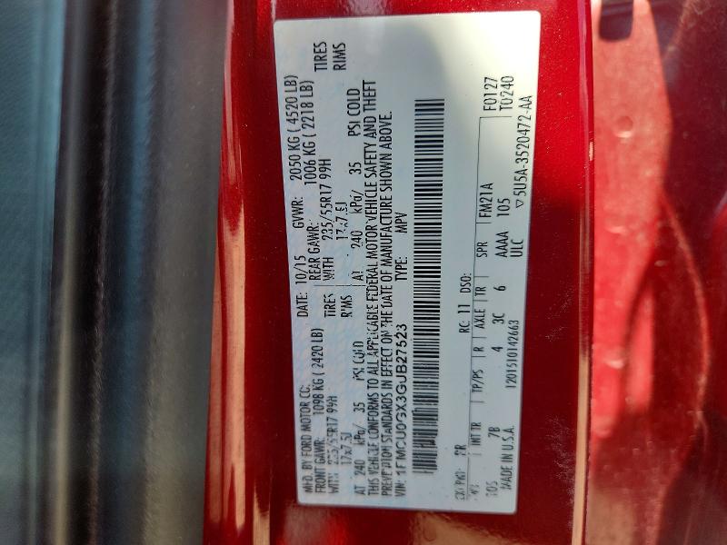 Aukcja sprzedaży 2016 Ford Escape, vin: 1FMCU0GX3GUB27523, numer aukcji: 52259706