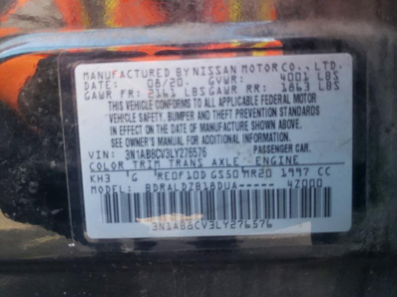 Auction sale of the 2020 Nissan Sentra, vin: 3N1AB8CV3LY276576, lot number: 54630586