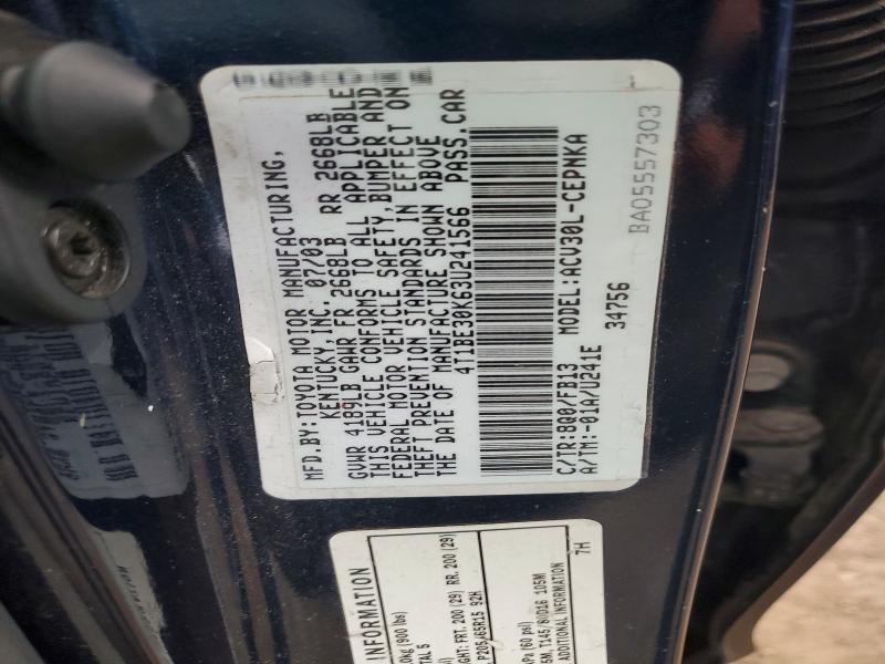 2003 Toyota Camry მანქანა იყიდება აუქციონზე, vin: 4T1BE30K63U241566, აუქციონის ნომერი: 52855146