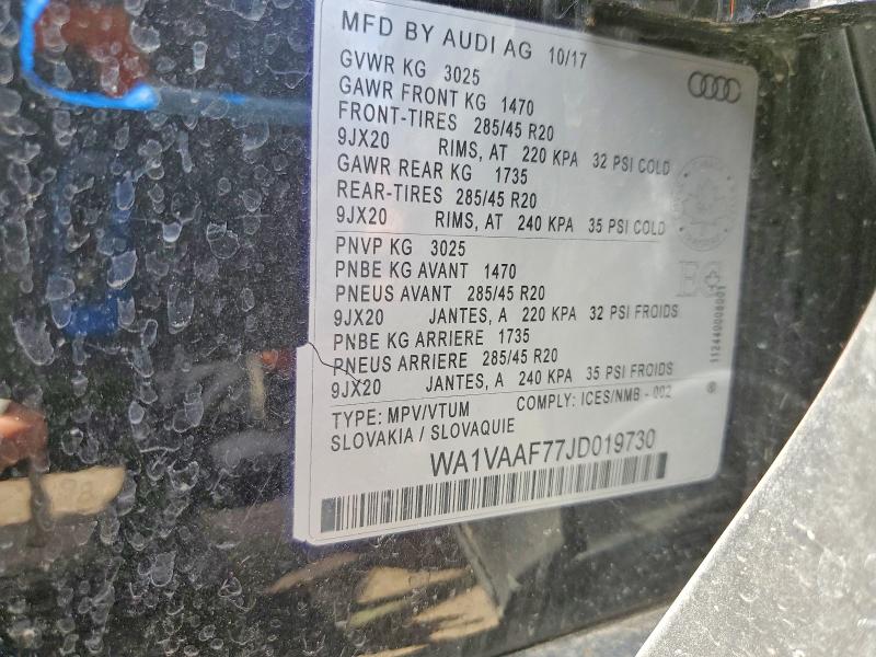 Продаж на аукціоні авто 2018 Audi Q7, vin: WA1VAAF77JD019730, номер лоту: 52748196