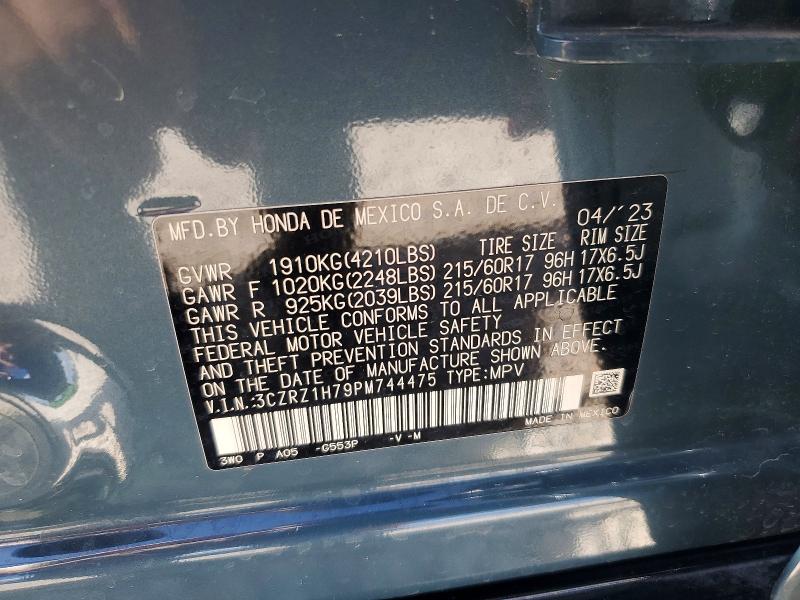Продажа на аукционе авто 2023 Honda Hr-v, vin: 3CZRZ1H79PM744475, номер лота: 54570386