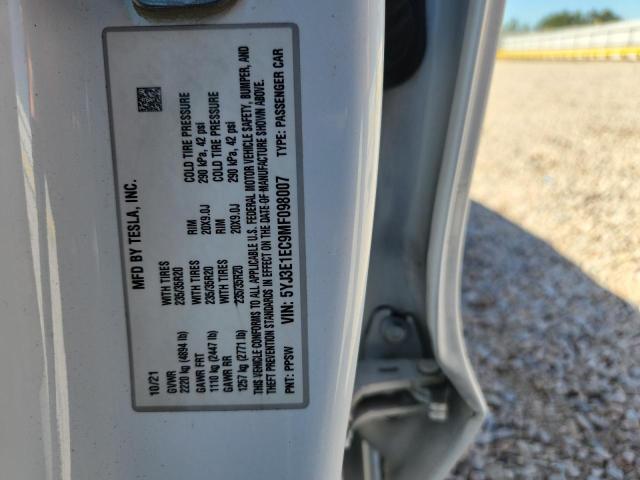 Продажа на аукционе авто 2021 Tesla Model 3, vin: 5YJ3E1EC9MF098007, номер лота: 50750756