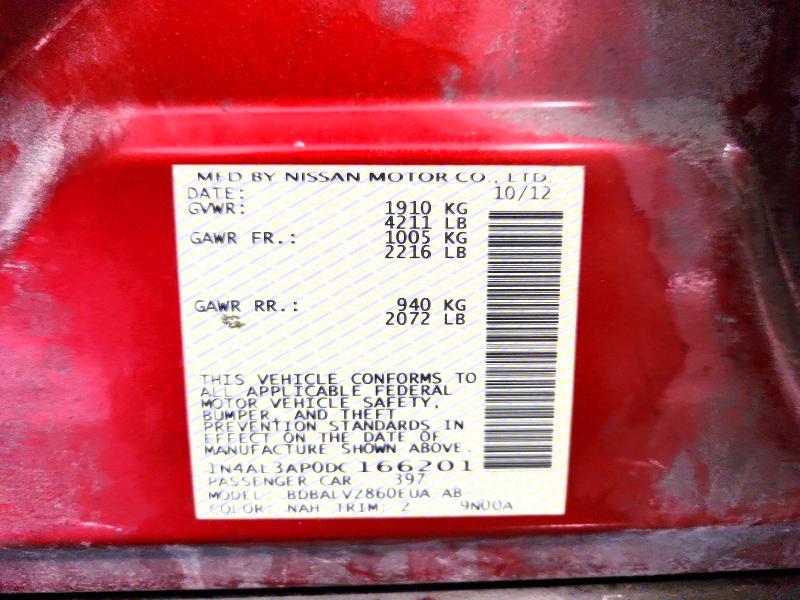 Aukcja sprzedaży 2013 Nissan Altima, vin: 1N4AL3AP0DC166201, numer aukcji: 51381516