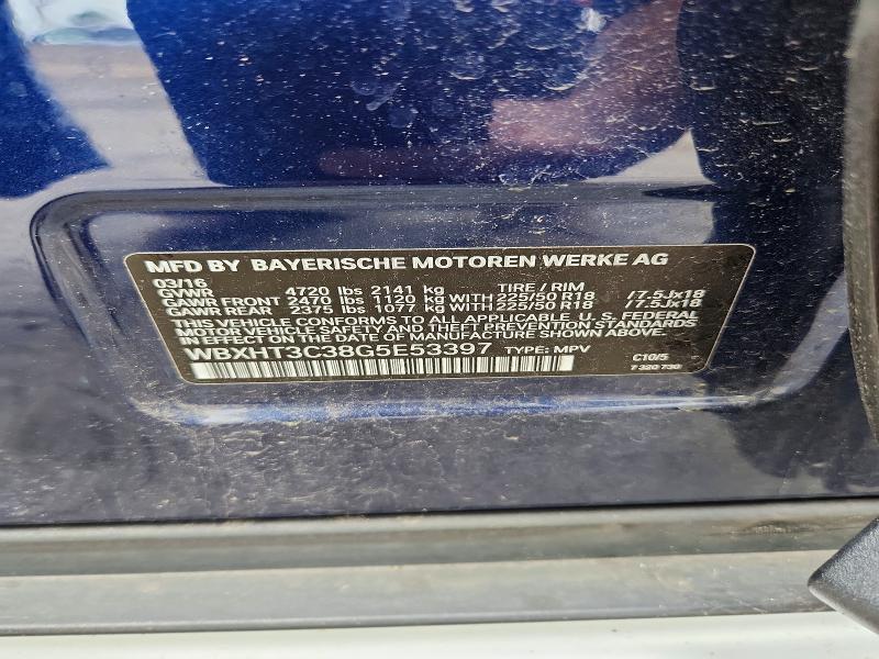54656736 :رقم المزاد ، WBXHT3C38G5E53397 vin ، 2016 Bmw X1 مزاد بيع