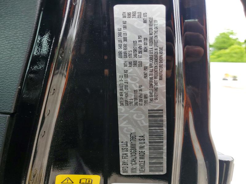 2022 Jeep Wrangler Unlimited მანქანა იყიდება აუქციონზე, vin: 1C4HJXDG8NW176671, აუქციონის ნომერი: 51255176