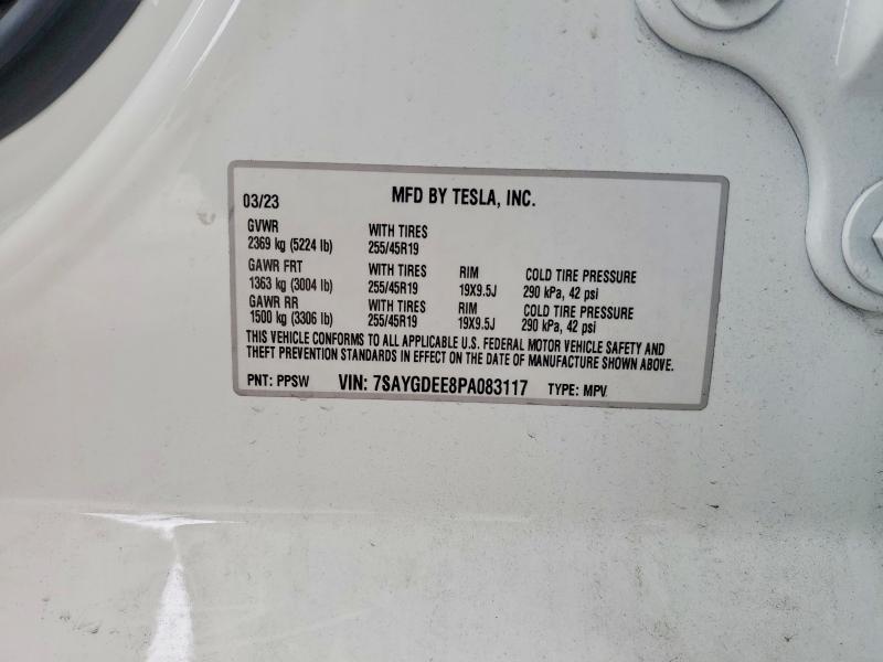 2023 Tesla Model Y მანქანა იყიდება აუქციონზე, vin: 7SAYGDEE8PA083117, აუქციონის ნომერი: 52657196
