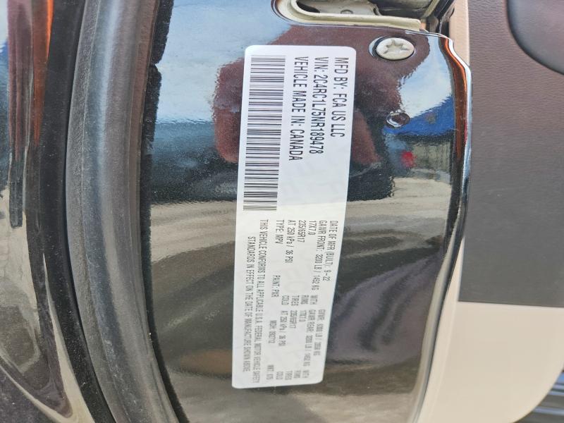 53378586 :رقم المزاد ، 2C4RC1L75NR189478 vin ، 2022 Chrysler Pacifica مزاد بيع