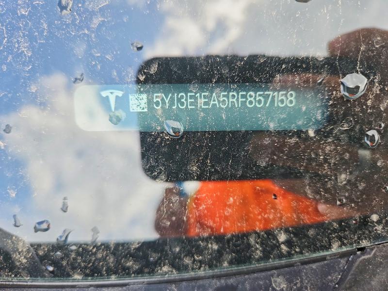 55207216 :رقم المزاد ، 5YJ3E1EA5RF857158 vin ، 2024 Tesla Model 3 مزاد بيع