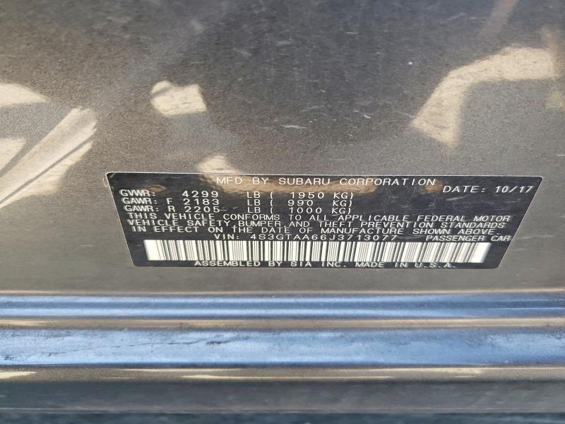 Продажа на аукционе авто 2018 Subaru Impreza, vin: 4S3GTAA66J3713077, номер лота: 53833056