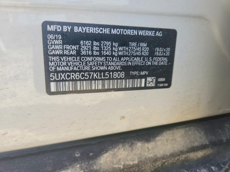 53261776 :رقم المزاد ، 5UXCR6C57KLL51808 vin ، 2019 Bmw X5 مزاد بيع