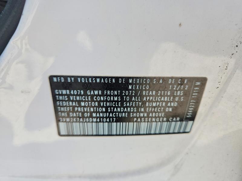 Продажа на аукционе авто 2013 Volkswagen Jetta, vin: 3VW2K7AJ6DM410417, номер лота: 54304776