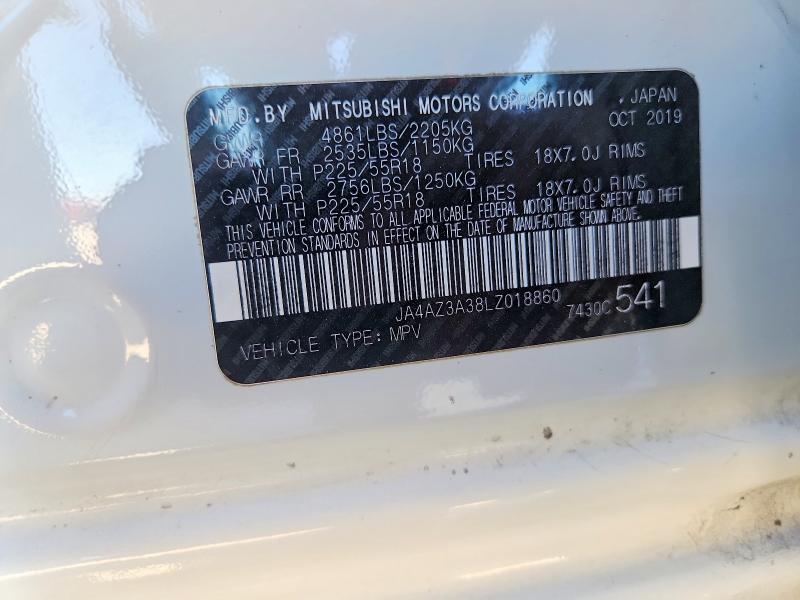 Продаж на аукціоні авто 2020 Mitsubishi Outlander, vin: JA4AZ3A38LZ018860, номер лоту: 53922526