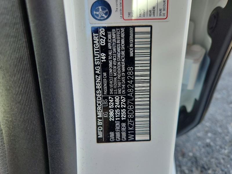 55433856 :رقم المزاد ، W1KZF8DB7LA824288 vin ، 2020 Mercedes-benz E مزاد بيع