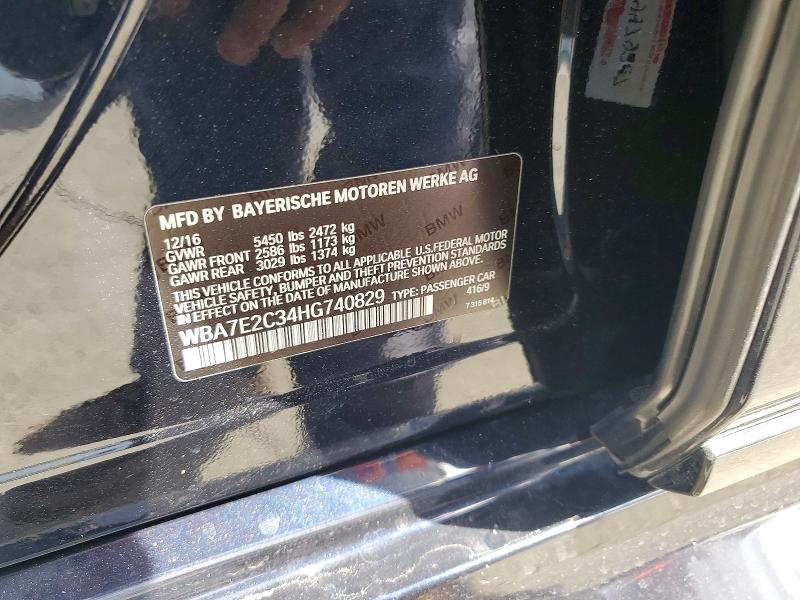 Продажа на аукционе авто 2017 Bmw 740, vin: WBA7E2C34HG740829, номер лота: 53448376