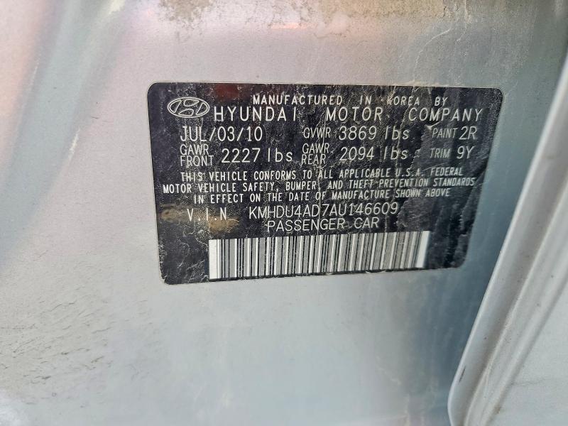 Aukcja sprzedaży 2010 Hyundai Elantra, vin: KMHDU4AD7AU146609, numer aukcji: 55170996