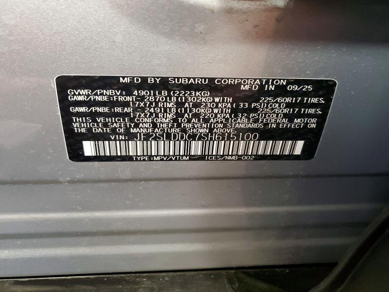 Aukcja sprzedaży 2025 Subaru Forester, vin: JF2SLDDC7SH615100, numer aukcji: 52928276