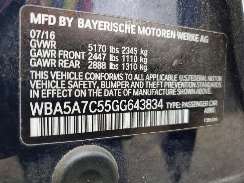 Продажа на аукционе авто 2016 Bmw 528, vin: WBA5A7C55GG643834, номер лота: 52429986
