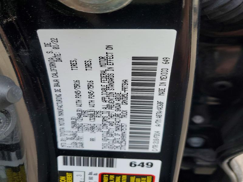 Продажа на аукционе авто 2022 Toyota Tacoma, vin: 3TMCZ5AN9NM475757, номер лота: 54698656
