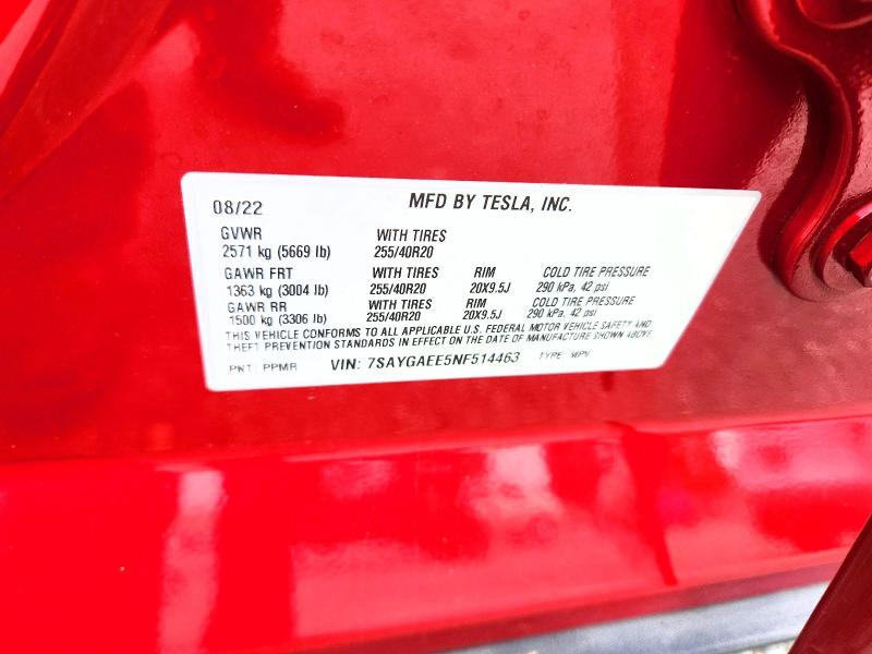 Продаж на аукціоні авто 2022 Tesla Model Y Awd W/long R, vin: 7SAYGAEE5NF514463, номер лоту: 54009146