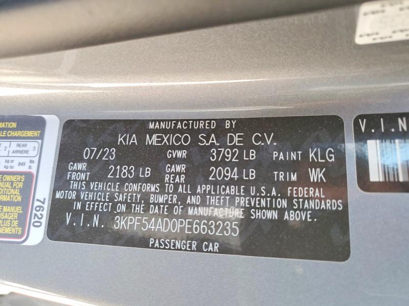 2023 Kia Forte მანქანა იყიდება აუქციონზე, vin: 3KPF54AD0PE663235, აუქციონის ნომერი: 51111106