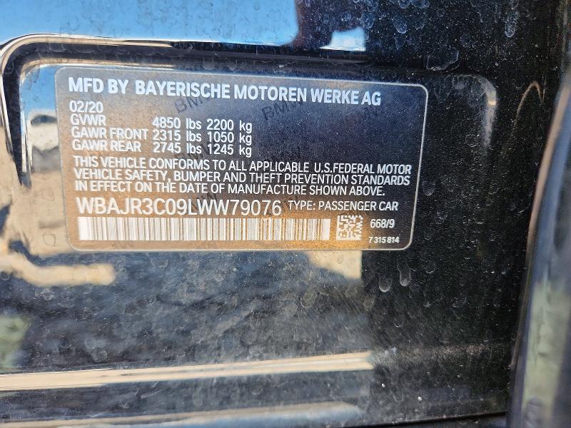 Aukcja sprzedaży 2020 Bmw 530, vin: WBAJR3C09LWW79076, numer aukcji: 52519866