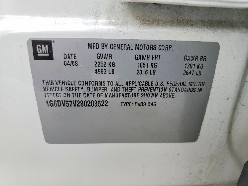 Aukcja sprzedaży 2008 Cadillac Cts, vin: 1G6DV57V280203522, numer aukcji: 52392336