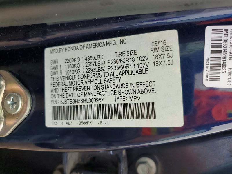 Продаж на аукціоні авто 2017 Acura Rdx, vin: 5J8TB3H56HL003957, номер лоту: 53667946