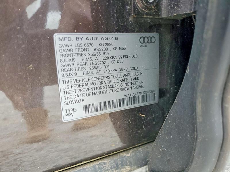 Aukcja sprzedaży 2017 Audi Q7, vin: WA1LAAF70HD013396, numer aukcji: 52982936