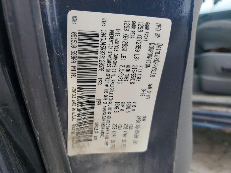 Продажа на аукционе авто 2007 Chrysler Town & Country, vin: 1A4GJ45R07B120576, номер лота: 54499136