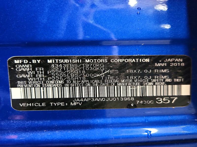 Продаж на аукціоні авто 2018 Mitsubishi Outlander Sport, vin: JA4AP3AW0JU013968, номер лоту: 52688016