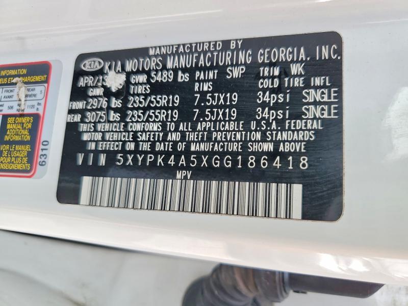2016 Kia Sorento მანქანა იყიდება აუქციონზე, vin: 5XYPK4A5XGG186418, აუქციონის ნომერი: 53966556