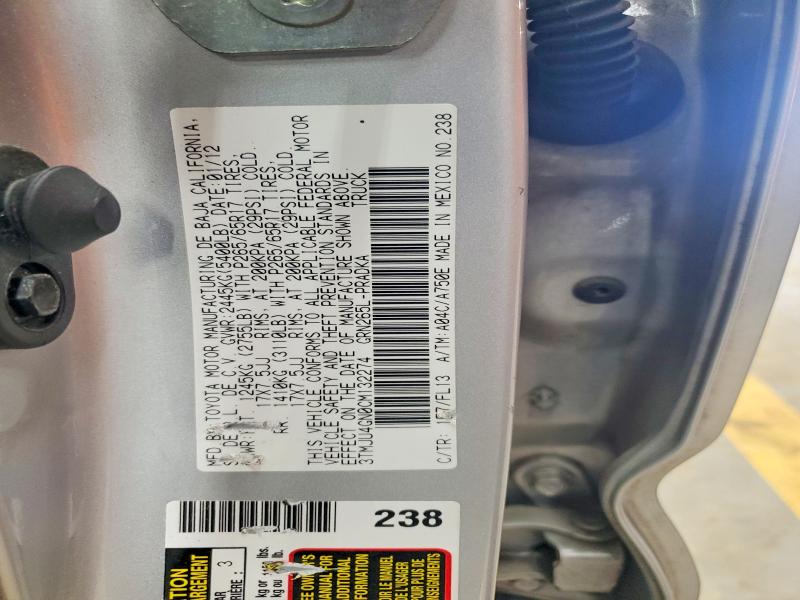 Продажа на аукционе авто 2012 Toyota Tacoma, vin: 3TMJU4GN0CM132274, номер лота: 55239626