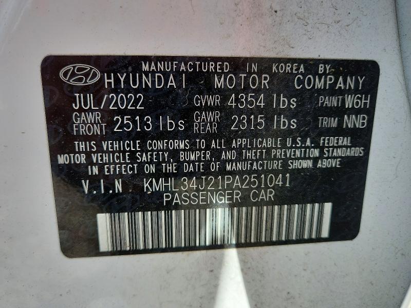 Aukcja sprzedaży 2023 Hyundai Sonata, vin: KMHL34J21PA251041, numer aukcji: 55271286