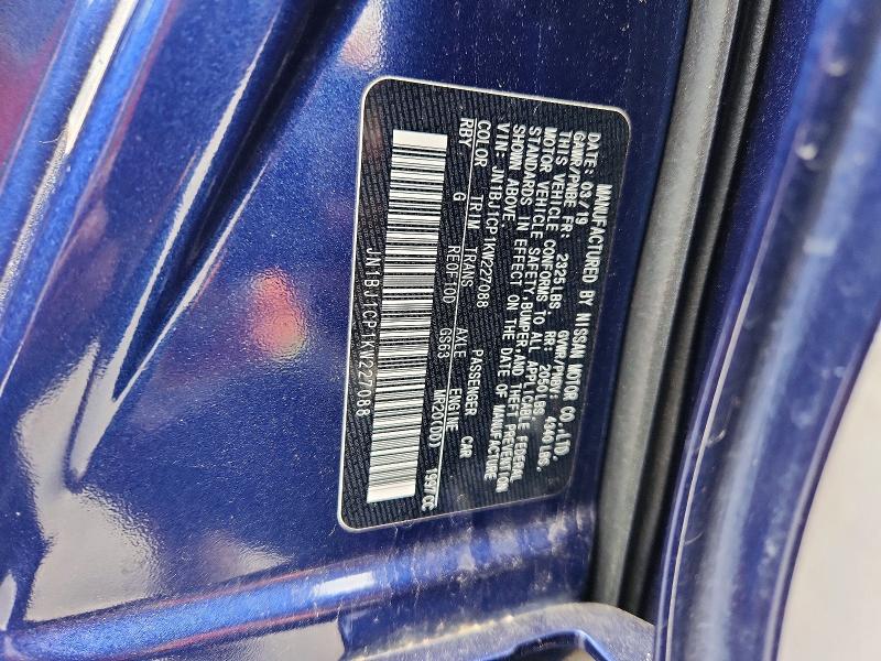 53293756 :رقم المزاد ، JN1BJ1CP1KW227088 vin ، 2019 Nissan Rogue Sport مزاد بيع