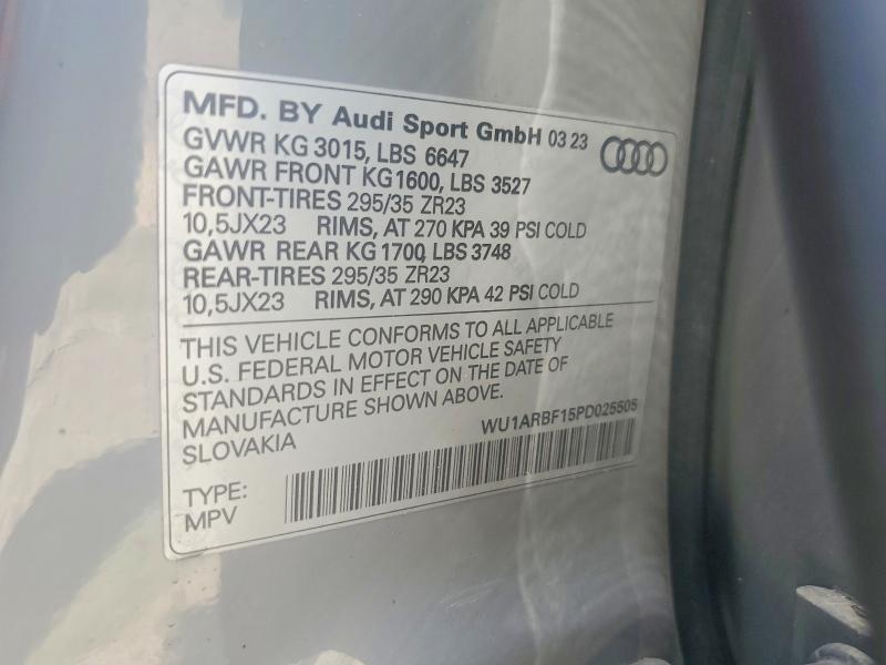 Продажа на аукционе авто 2023 Audi Rs Q8, vin: WU1ARBF15PD025505, номер лота: 53716166