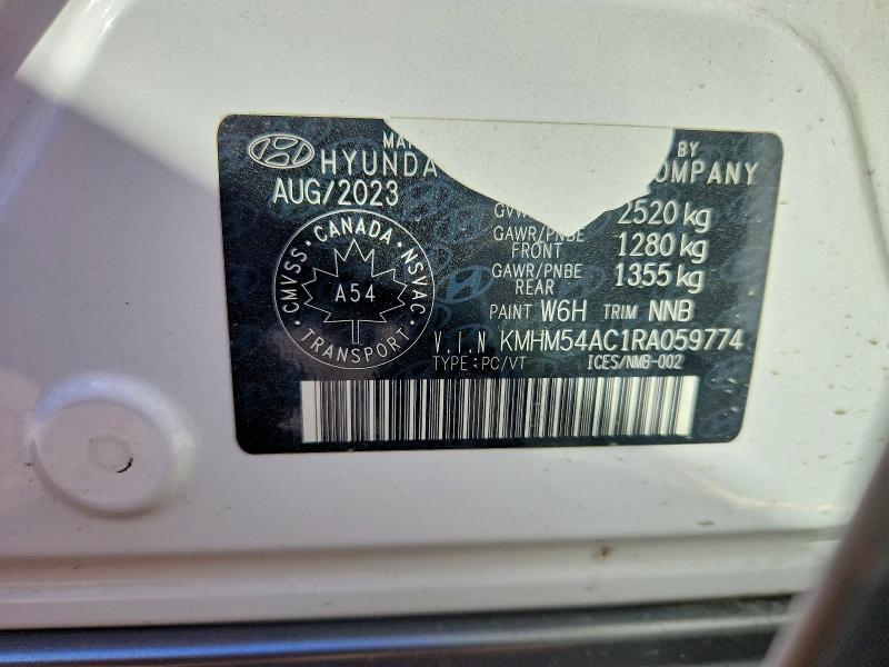 Продаж на аукціоні авто 2024 Hyundai Ioniq 6, vin: KMHM54AC1RA059774, номер лоту: 54774336