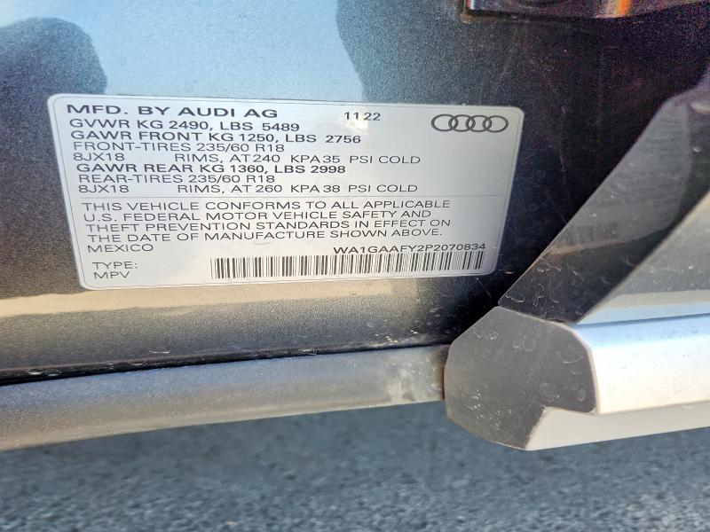 Aukcja sprzedaży 2023 Audi Q5, vin: WA1GAAFY2P2070834, numer aukcji: 54010746
