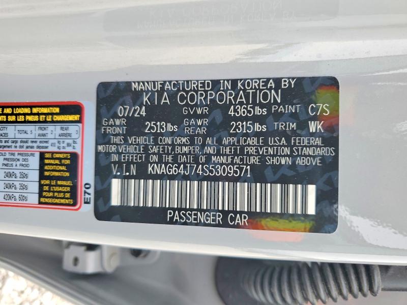 Продаж на аукціоні авто 2025 Kia K5, vin: KNAG64J74S5309571, номер лоту: 54543596