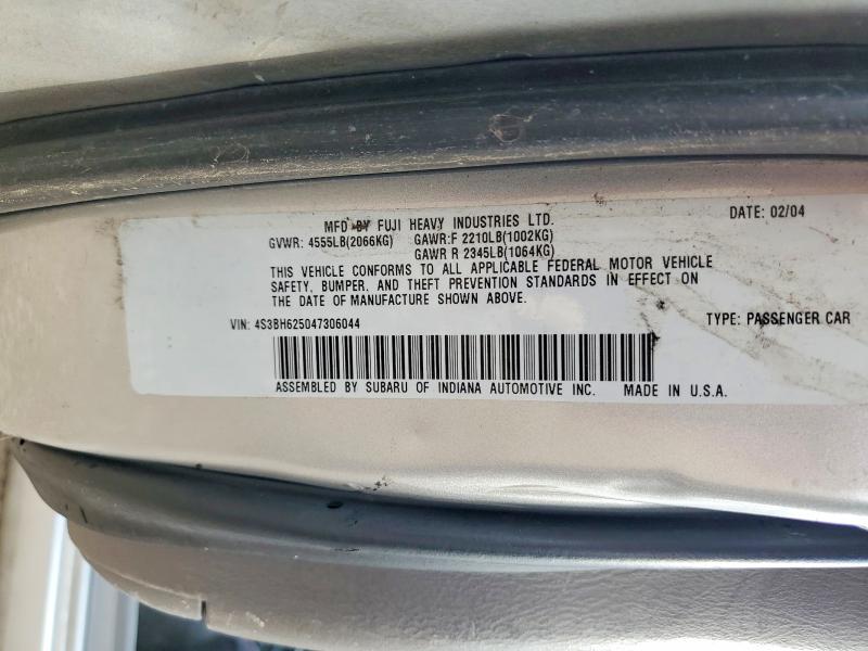 Продаж на аукціоні авто 2004 Subaru Legacy, vin: 4S3BH625047306044, номер лоту: 53766206