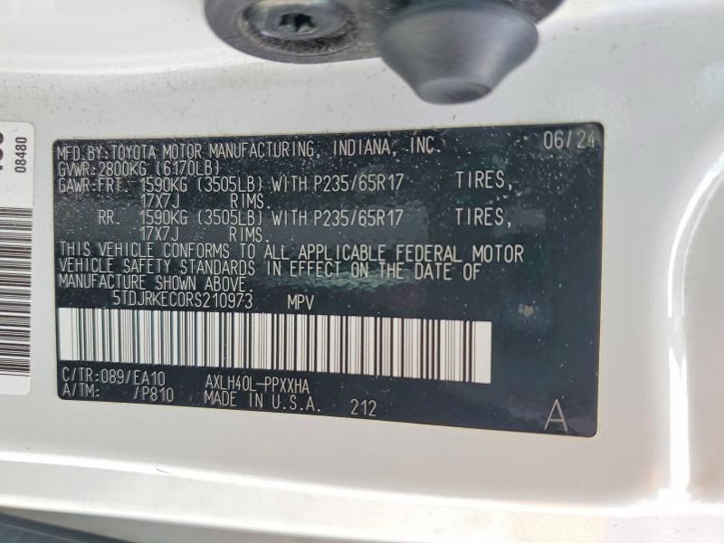 Продажа на аукционе авто 2024 Toyota Sienna, vin: 5TDJRKEC0RS210973, номер лота: 51102746